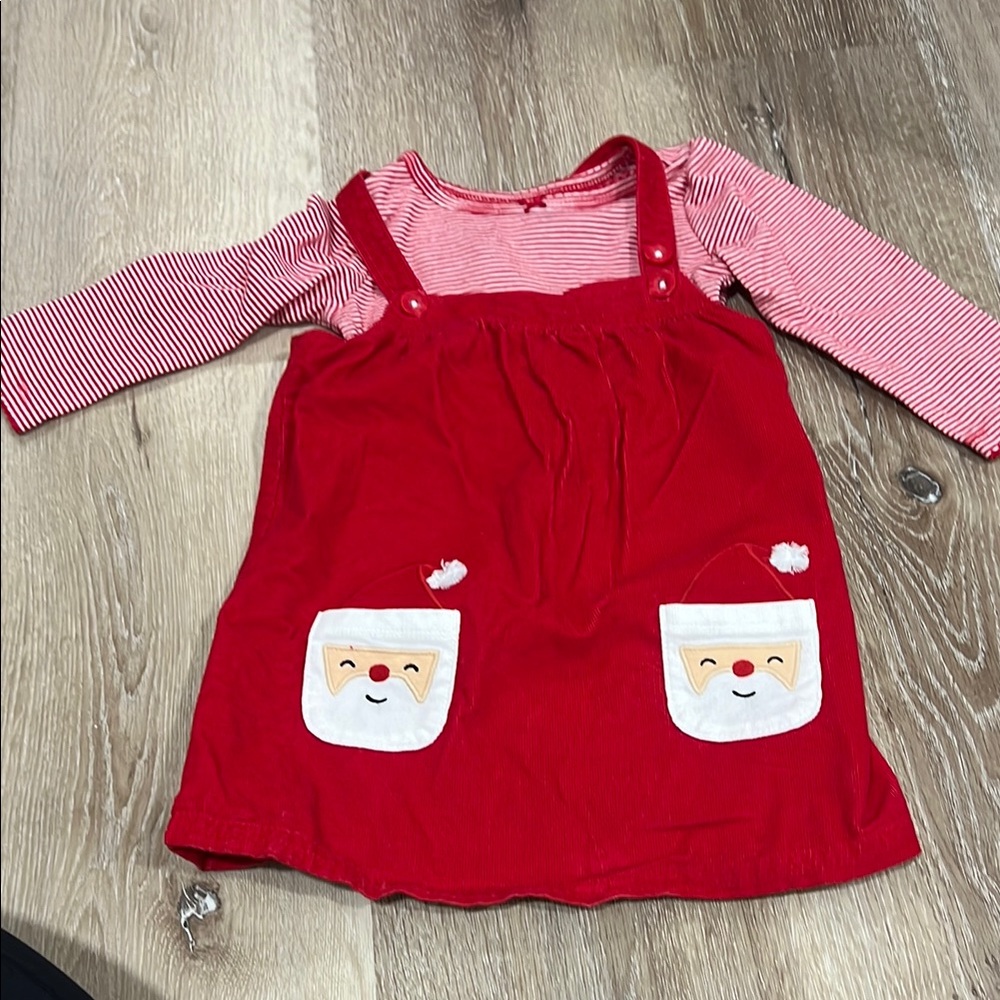 Red Santa Dress with Striped Top.  Carter’s 12 months
